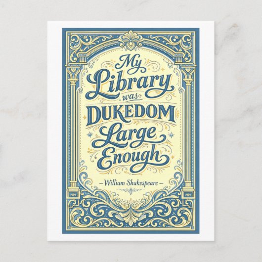 Carte Postale "Ma bibliothèque" Shakespeare (Devant)