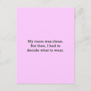 CARTE POSTALE MA CHAMBRE ÉTAIT PROPRE MAIS AVAIT ALORS DÉCIDÉ CE