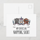 Carte Postale Ma chemise de nidification officielle dormant Unic (Devant / Derrière)