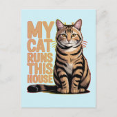 Carte Postale Ma citation drôle d'amour de chat (Devant)