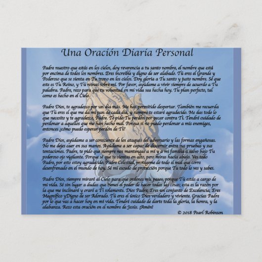 Carte Postale Ma collection quotidienne de prières en espagnol (Devant)