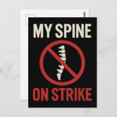 Carte Postale Ma colonne vertébrale est en grève - Drôle citatio (Devant / Derrière)