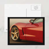 Carte Postale Ma Corvette rouge (Devant / Derrière)