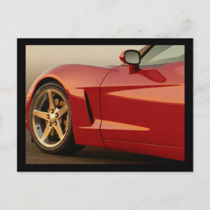 Carte Postale Ma Corvette rouge