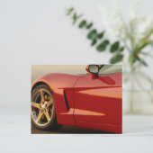 Carte Postale Ma Corvette rouge (Debout devant)