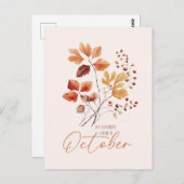 Carte Postale Ma Couleur Favorite Est Octobre (Devant / Derrière)