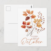 Carte Postale Ma couleur préférée est octobre (Devant / Derrière)