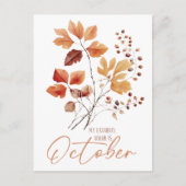 Carte Postale Ma couleur préférée est octobre (Devant)