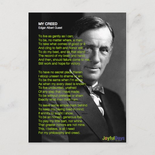 Carte Postale Ma croyance (Devant)