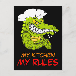 Carte Postale Ma Cuisine Mes Règles, Cuisinier Alligator, Sport