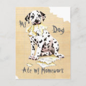 Carte Postale Ma Dalmatie Mange Mes devoirs (Devant)