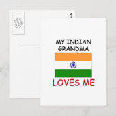 Carte Postale Ma grand-mère indienne m'aime (Devant / Derrière)