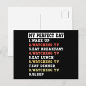Carte Postale Ma journée parfaite pour regarder la télé (Devant / Derrière)