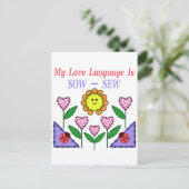 Carte Postale Ma langue de l'amour est coudre (Debout devant)