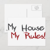 Carte Postale Ma maison Mes règles (Devant / Derrière)