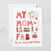 Carte Postale Ma mère est fab (Devant / Derrière)