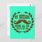 Carte Postale Ma moustache amène toutes les filles au triage (Devant / Derrière)