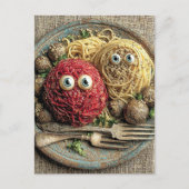 Carte Postale Ma nourriture me regarde (Devant)