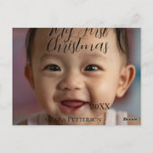 Carte Postale Ma première photo bébé de Noël ajouter nom année m (Dos)