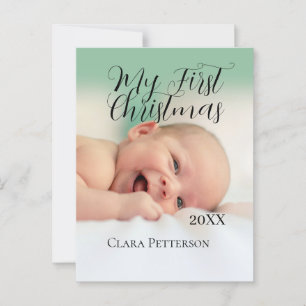 Carte Postale Ma première photo bébé de Noël ajouter nom année m