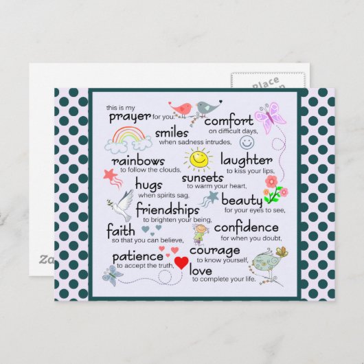 Carte Postale Ma Prière Pour Vous (Devant / Derrière)