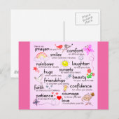 Carte Postale Ma Prière Pour Vous | Rose (Devant / Derrière)