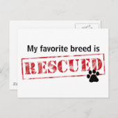 Carte Postale Ma race préférée est Secourue (Devant / Derrière)