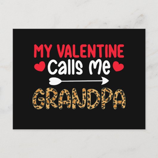 Carte Postale Ma Saint Valentin m'appelle grand-père Leopard Buf (Devant)