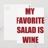 Carte Postale ma salade préférée est le vin (Devant / Derrière)