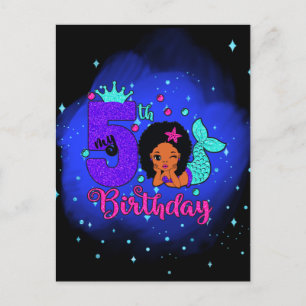 Carte Postale Ma Sirène d'anniversaire de 5 ans