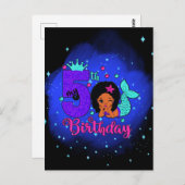 Carte Postale Ma Sirène d'anniversaire de 5 ans (Devant / Derrière)