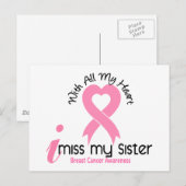 Carte Postale Ma Soeur Cancer Du Sein Me Manque (Devant / Derrière)