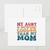Carte Postale Ma tante est définitivement plus cool que ma mère (Devant / Derrière)