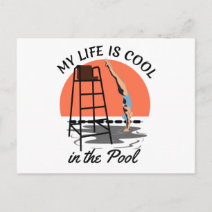 Carte Postale Ma vie est cool dans la piscine - Conception de na