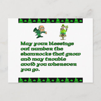 Carte Postale Ma votre bénédiction du nombre les shamrocks