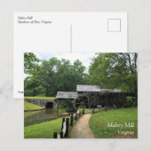 Carte Postale Mabry Mill, Virginie (Devant / Derrière)