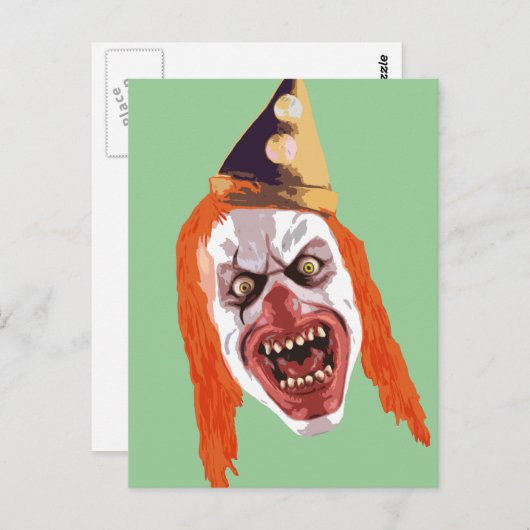 Carte Postale Macabre Clown (Devant / Derrière)
