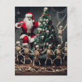 Carte Postale Macabre Skeleton Père Noël Festive Dancing Skeleto (Devant)