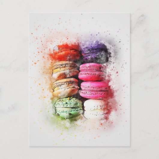 Carte Postale Macaron de pâtisserie coloré Abstrait (Devant)