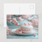 Carte Postale Macaron doux avec coeur Saint-Valentin (Devant / Derrière)