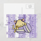 Carte Postale Macaron Kitty (Devant / Derrière)