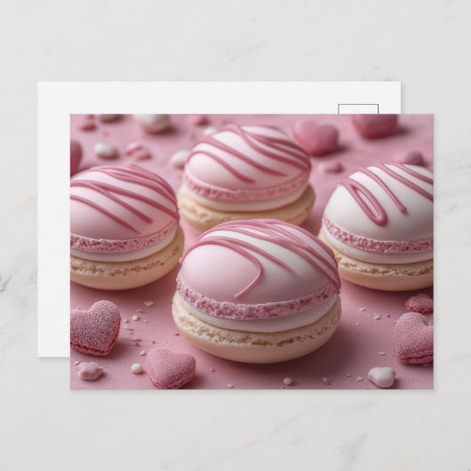 Carte Postale Macarones mignonnes (Devant / Derrière)