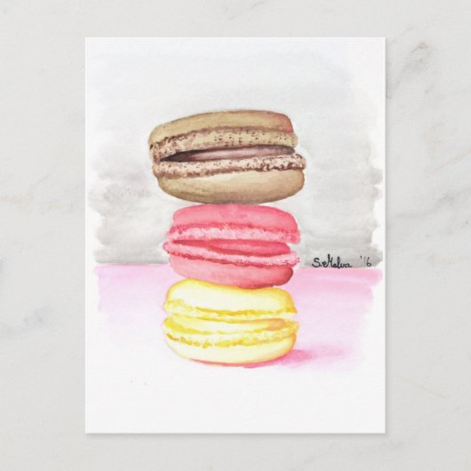 Carte Postale Macarons (Devant)