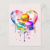 Carte Postale Macarons aquarelles (Devant)