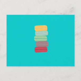 Carte Postale macarons colorés