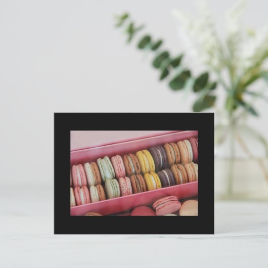 Carte Postale Macarons de différentes couleurs (Debout devant)
