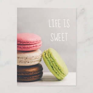 Carte Postale Macarons français aux couleurs vintages pastel