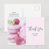 Carte Postale Macarons roses & framboises Merci (Devant / Derrière)