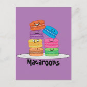 Carte Postale Macaroon Macarons Cookie dessert sucré français (Devant)