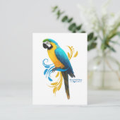 Carte postale Macaw bleu et or (Debout devant)